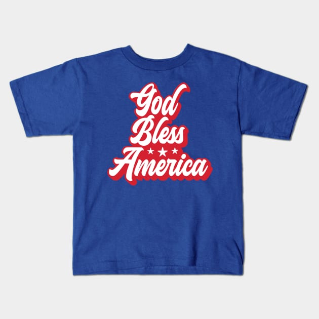 God Bless America - Red Kids T-Shirt by jeradsdesign